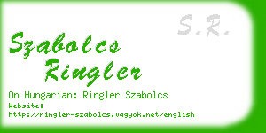 szabolcs ringler business card